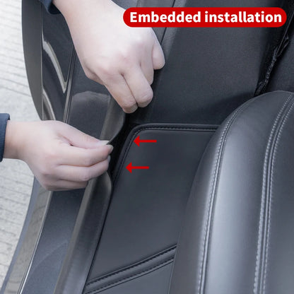 2Pcs Rear Door Sill Anti-Kick Pads for Tesla Model Y – Suede Trample-Resistant Protective Pads