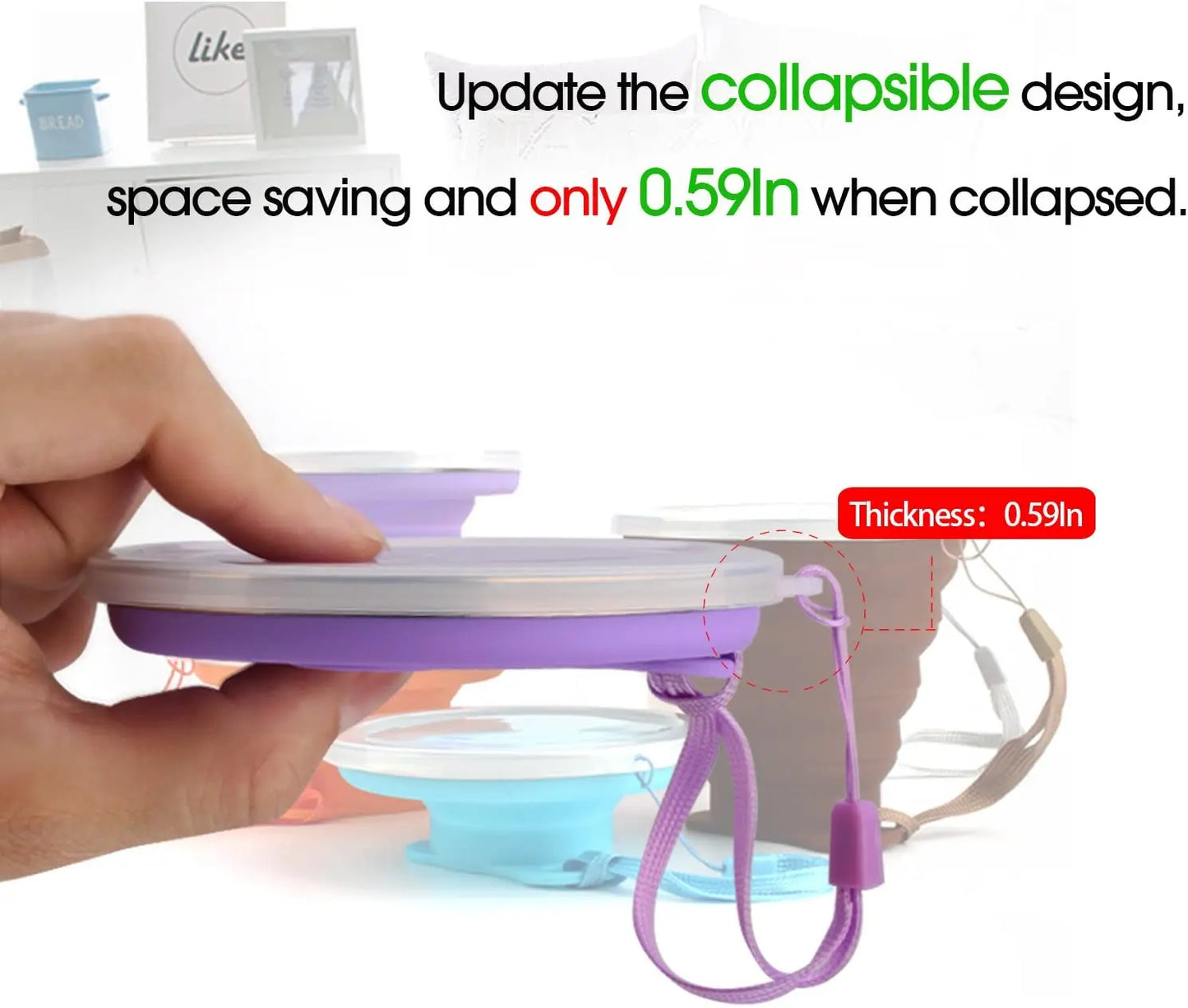 Silicone Foldable Cup - Collapsible Telescopic Cute Water Bottle for Outdoor Travel, Children Cups, Teacups, Ware Jug