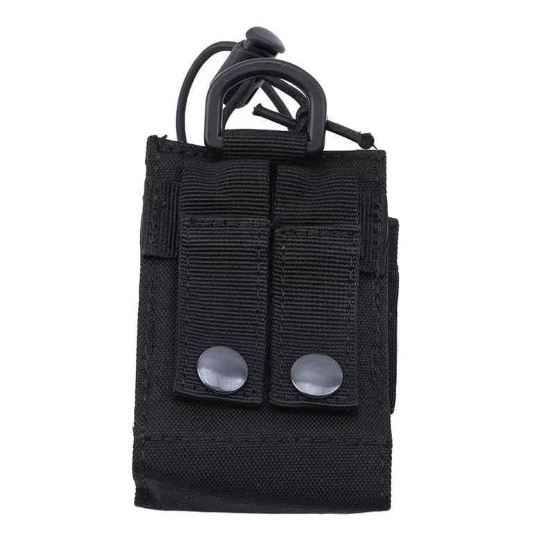 DIZETION Tactical Radio Pouch - MOLLE Nylon Walkie Talkie Holder & Hunting Interphone Hanging Bag