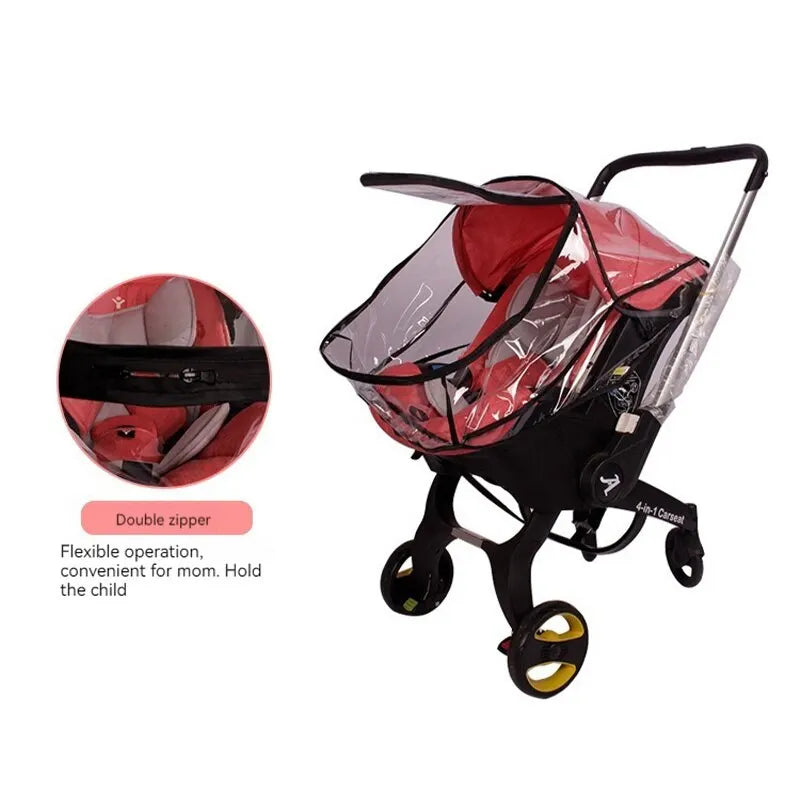 4-in-1 Baby Stroller Safety Seat — Multifunctional Children’s Stroller with Rain & Windproof Cover