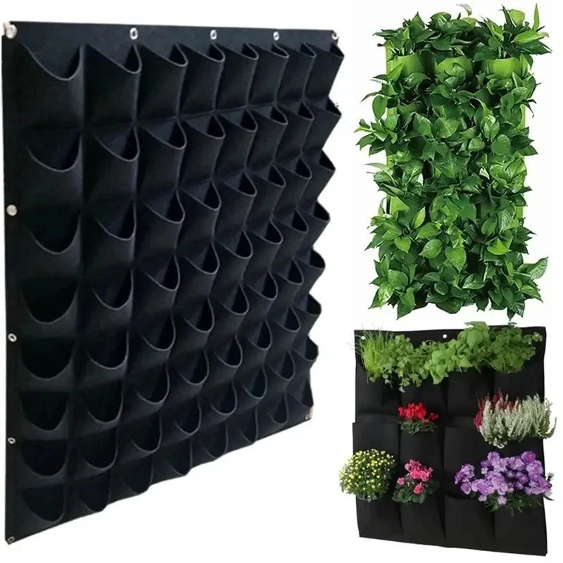 Wall Hanging Planting Bag – Multi-Pocket Vertical Garden Planter for Vegetables, Flowers, and Bonsai