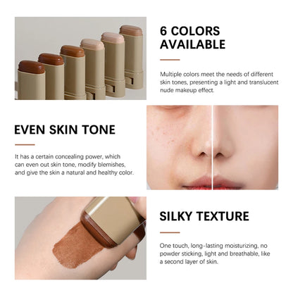 Stick Foundation Balm – Serum-Infused Skin Tint, High-Coverage & Smoothing, Travel-Friendly Bronzer