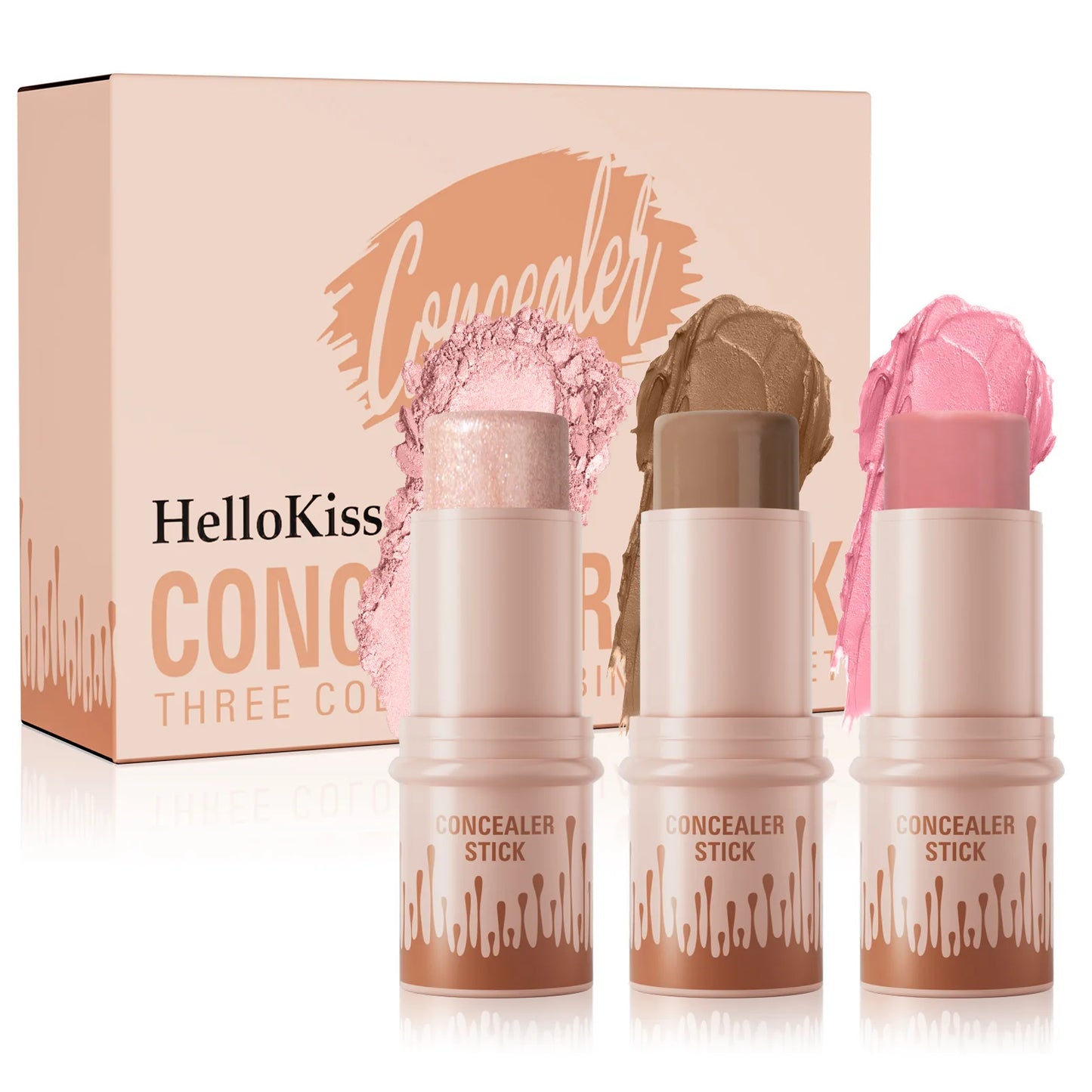 Hellokiss Multifunctional Grooming Stick 3-Piece Set – 3D Modification, Highlight & Brightening Blush Stick
