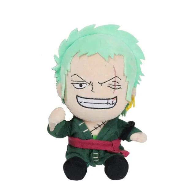25CM One Piece Anime Plush Toys - Luffy, Chopper, Ace and Zoro Cute Stuffed Character Dolls for Fans and Gifts
