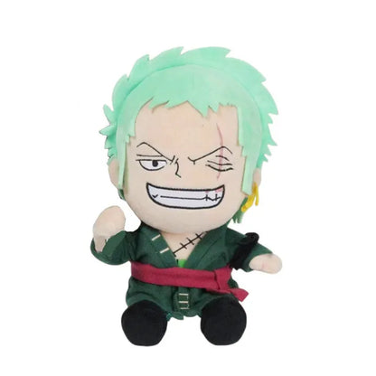 25CM One Piece Anime Plush Toys - Luffy, Chopper, Ace and Zoro Cute Stuffed Character Dolls for Fans and Gifts