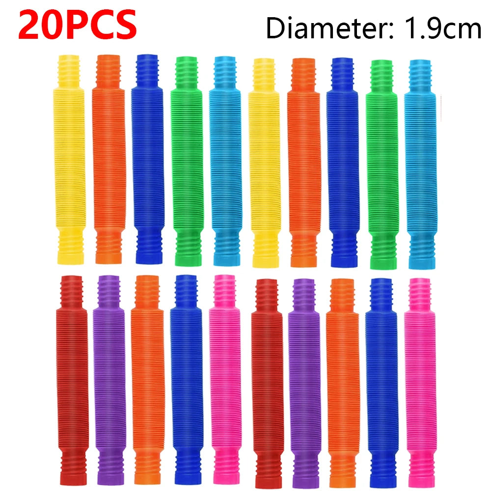 Colorful Telescopic Pop Tubes Fidget Toy Set (10–30PCS) – Sensory Stress Relief Toys for Adults & Kids