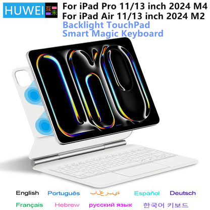 Backlight Magic Keyboard Case for iPad Pro 11/13 & iPad Air 11/13 Inch (2024) – M4/M2 Smart Folio Cover