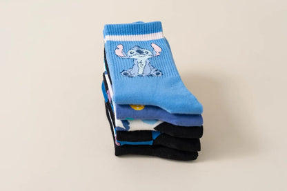 Disney Kawaii Stitch Cotton Socks - Medium Length Combed Cotton Socks, Perfect Birthday Gift for Girls & Boys