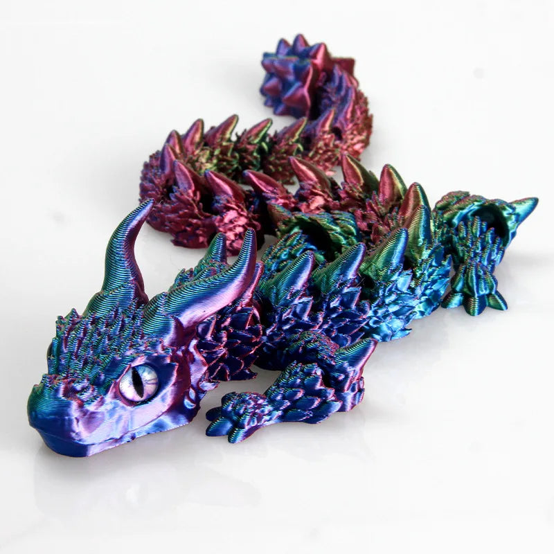 3D Printed Movable Dragon Fidget Toy – Rotatable Articulated Desktop Ornament & Gift for Kids & Adults