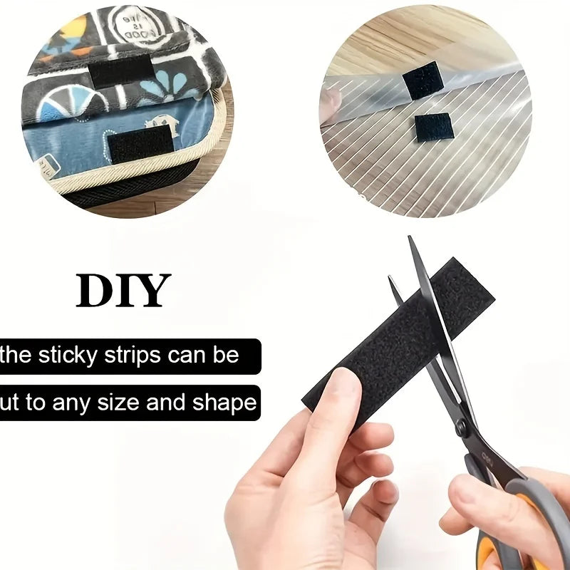 20~50mm 3 Meters/Pairs Self-Adhesive Hook and Loop Tape - Nylon Fabric Tape with Glue - Sewing Accessories