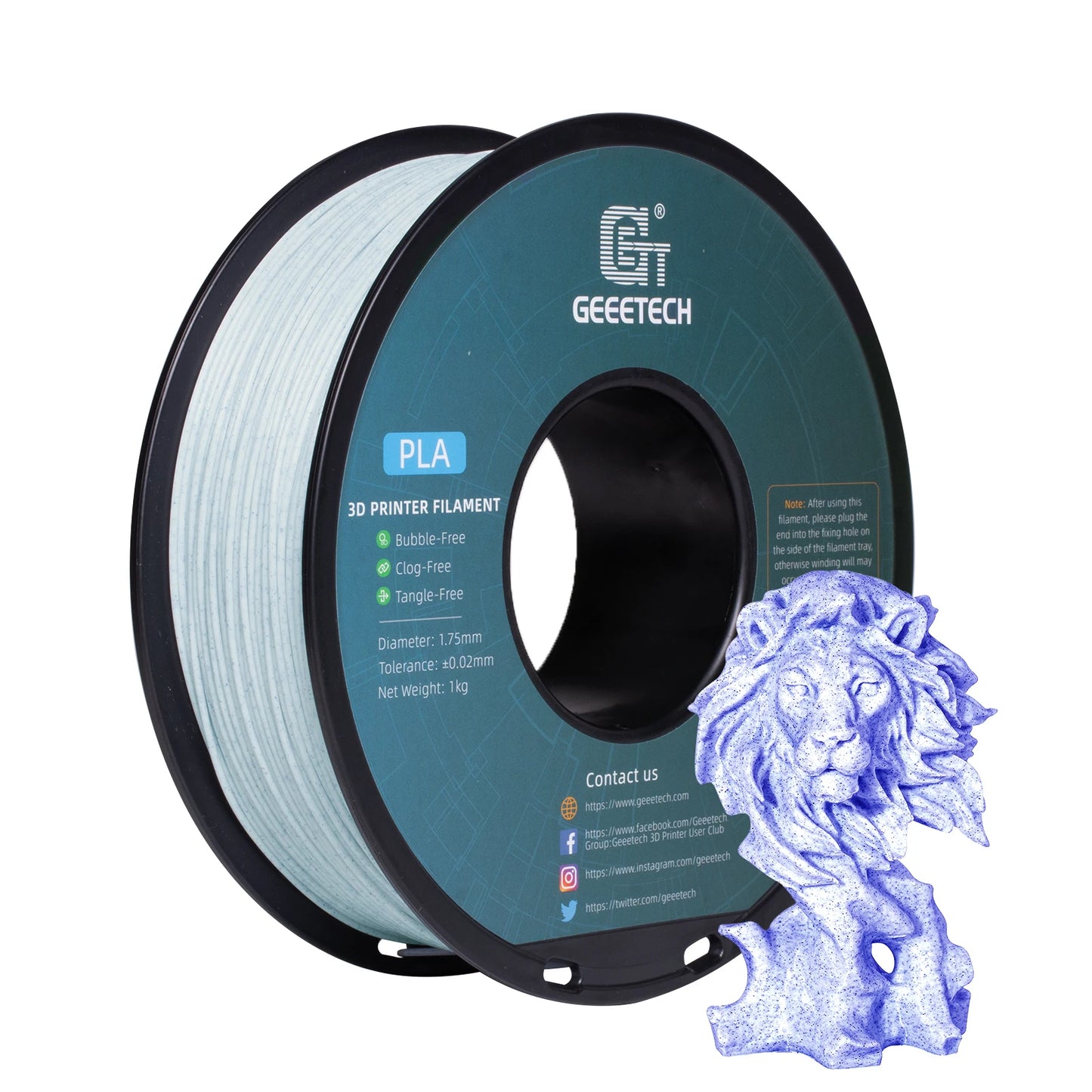 Geeetech Like Marble PLA 3D Printer Filament 1kg 1.75mm — Tangle-Free 3D Printing Wire with Vacuum Packaging