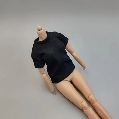 1/6 Scale Black T-Shirt for 12" (30cm) Action Figures — Male & Female DIY Model Accessories