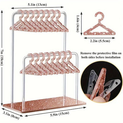 16pcs Hanger-Shaped Jewelry Holders – Personalized Earring Display Racks & Organizer Stands