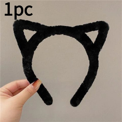 Cat Ear Plush Headband - Cute Large-Size Hair Accessory for Women, Party Dress-Up and Everyday Wear
