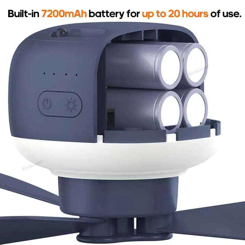 Outdoor Camping Fan - Multifunctional Tent Canopy Fan with LED Lights, Air Cooler, and Remote Control