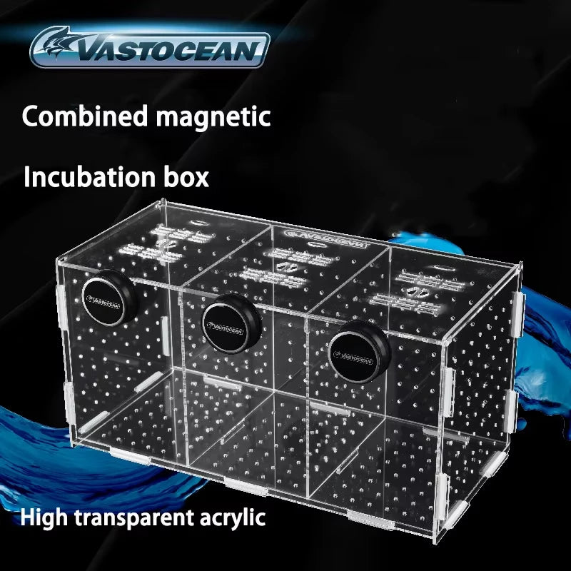 Magnetic Acrylic Fish Breeding & Isolation Box, Aquarium Hatchery Tank Divider with Combined Design for Safe Fish Separation & Care