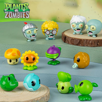 Plants vs Zombies Q Version Mini Figures – Random 4-Style Plant & Zombie Toys for Collection