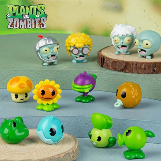 Plants vs Zombies Q Version Mini Figures – Random 4-Style Plant & Zombie Toys for Collection