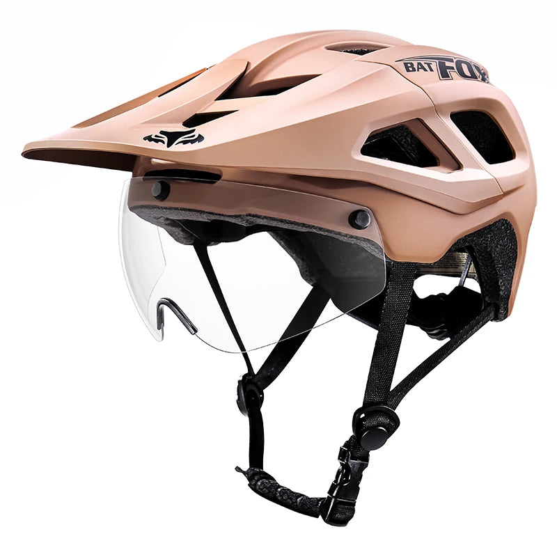 BATFOX Bike Helmet with Magnetic Goggles – MTB Road & Mountain Cycling Safety Helmet for Outdoor Sports, Scooter & Bicycle Protection Gear