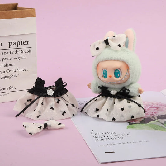 17cm Labubu Doll Clothes – Kpop EXO-Inspired Skirt & Sweater Outfit, V1 V2 Idol Clothing Gift