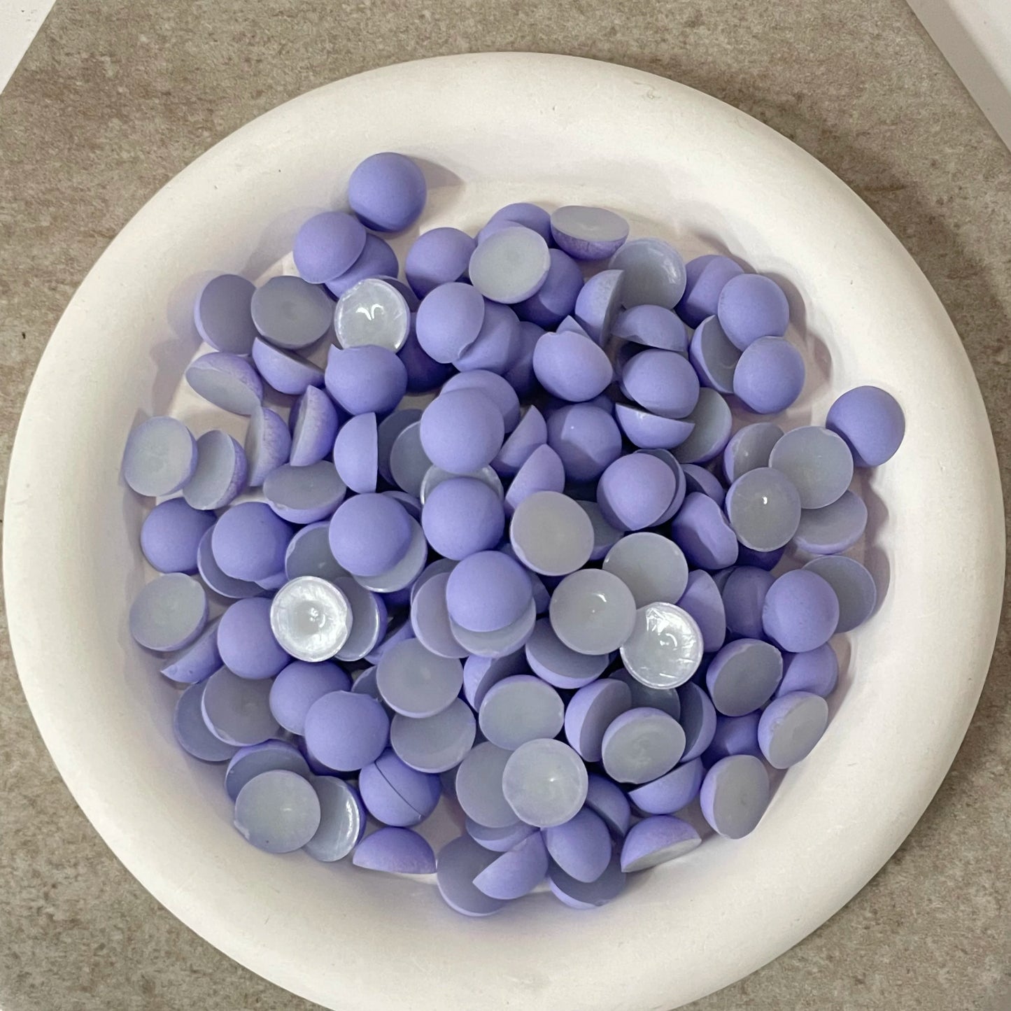 ABS Flat Half Round Beads - 6mm & 10mm Matte Plastic Beads for Clothing Accessories