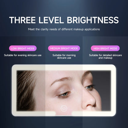 LED HD Makeup Mirror for Car – Rechargeable Sun Visor Plate with Fill Light, Universal Thin Vanity Mirror for Girls & Women