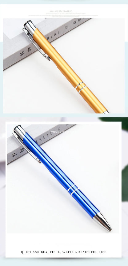 50PCS Custom Metal Ballpoint Pens — Personalized Engraved Logo Advertising Pen, Ideal Gift and Promotional Item