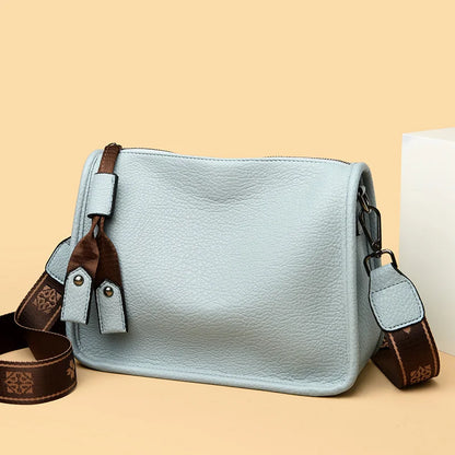 2024 High-Quality Genuine Leather Women’s Tote Bag - Luxury Soft Cowhide Shoulder and Crossbody Messenger Bag