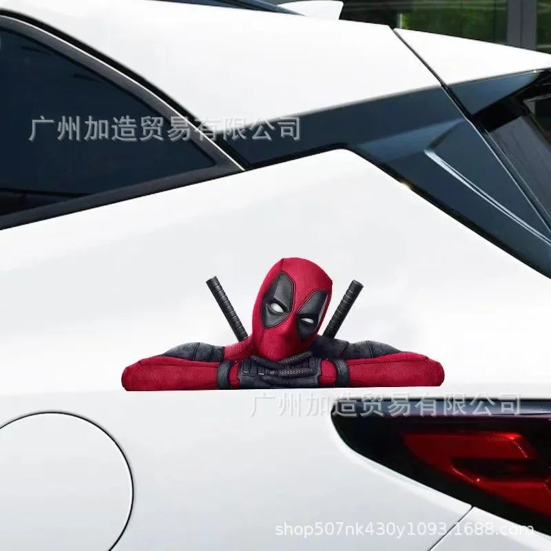 Cute Deadpool Car Sticker – Waterproof Heart Decal for Scratch Cover, Exterior Decoration & Gift Accessory