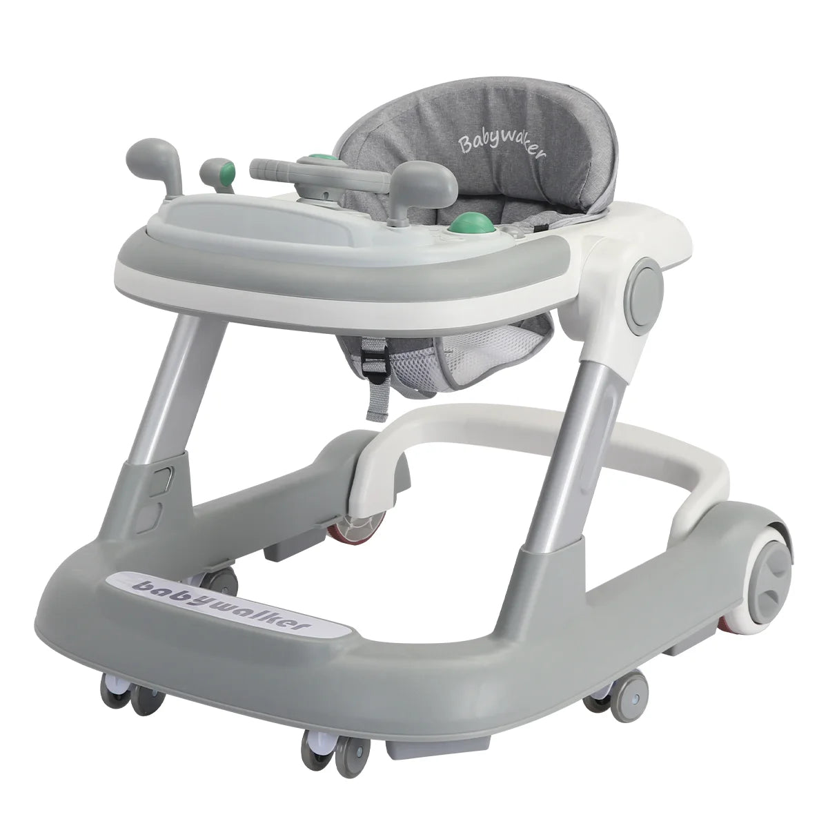 UBRAVOO 2-in-1 Push Walker for Infants & Toddlers – Foldable with Detachable Feeding and Music Trays