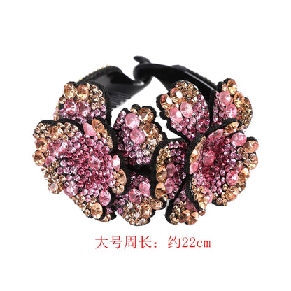 AWAYTR Colorful Crystal Flower Hair Claw – Large Flower Crab Clamp Barrettes, Shark Clip Hair Accessories for Women
