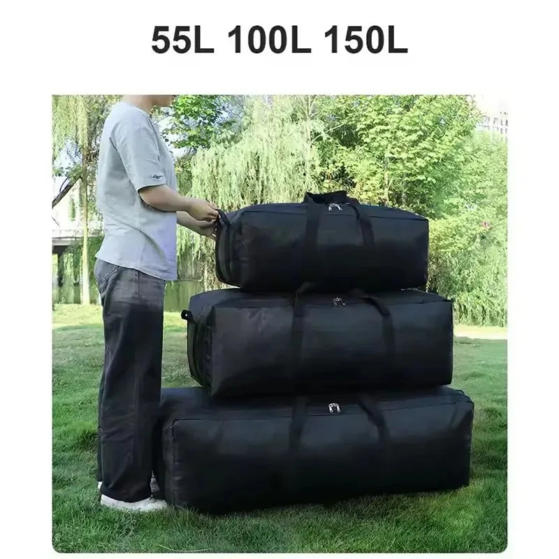 55L-150L Waterproof Duffle Bag - 1680D Oxford Fabric Foldable Travel & Hiking Storage Backpack