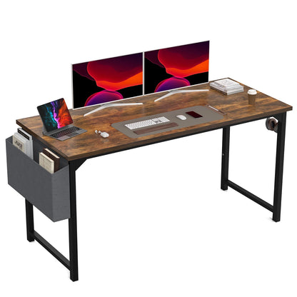 Computer Desk – Modern Compact Writing & Gaming Table with Side Bag, Headphone Hook, Easy Assembly