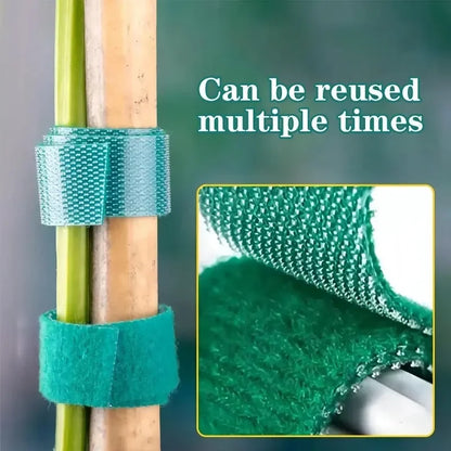 Reusable Self-Adhesive Plant Ties | Adjustable Green Nylon Garden Tape Strips for Plant Support