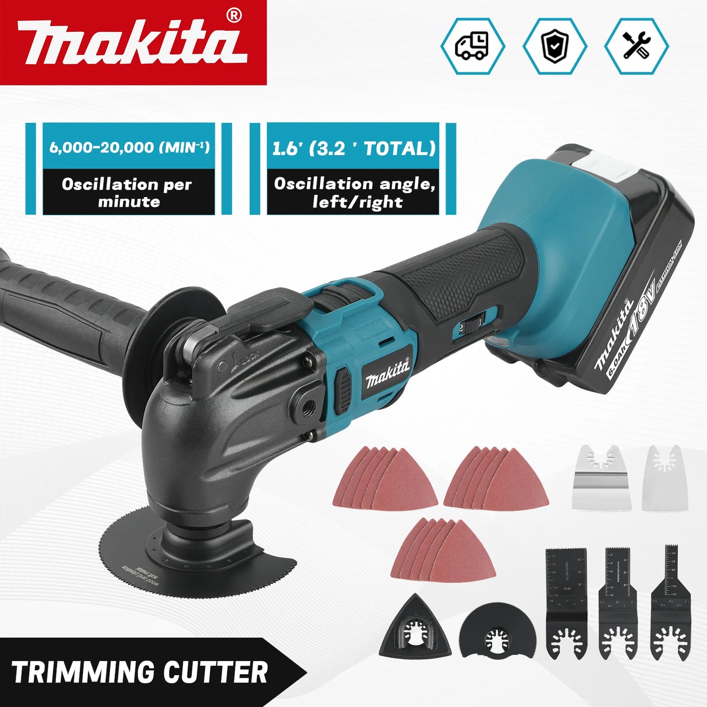 Makita 18V Brushless Quick-Release Oscillating Multi-Function Tool – Electric Trimmer Renovator
