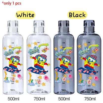 SpongeBob Graduated Water Cup - 500ml/750ml BPA-Free Plastic Bottle