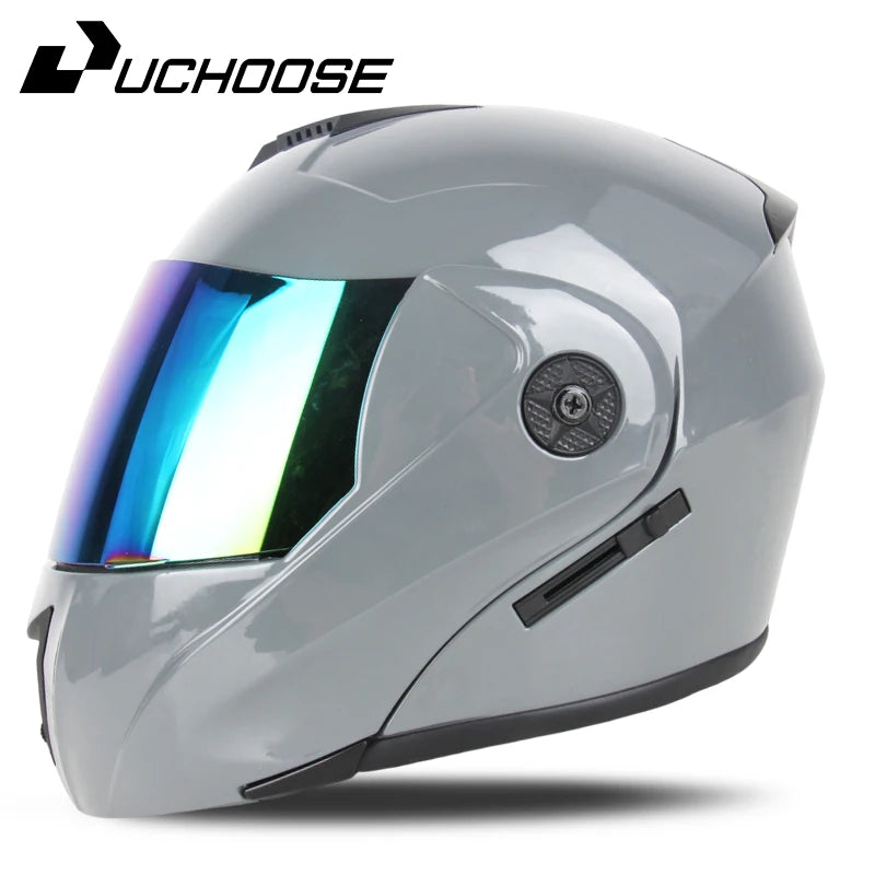 2024 Unisex Modular Motorcycle Helmet – Full Face Flip-Up Dual Lens Racing Helmet for Men & Women