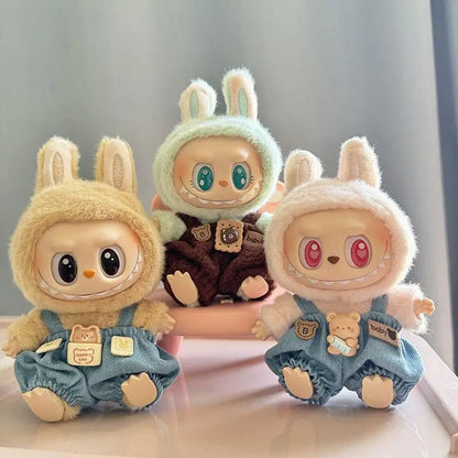 17cm Labubu Doll Clothes — Mini Outfit Accessories for K-Pop EXO I & II Dolls | Sitting Party Overalls Gift