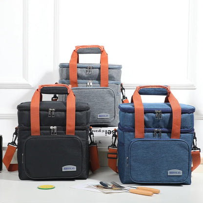 Double Layer Lunch Bag – Large Capacity Thermal Insulated Leakproof Cooler Tote for Work, School & Picnic