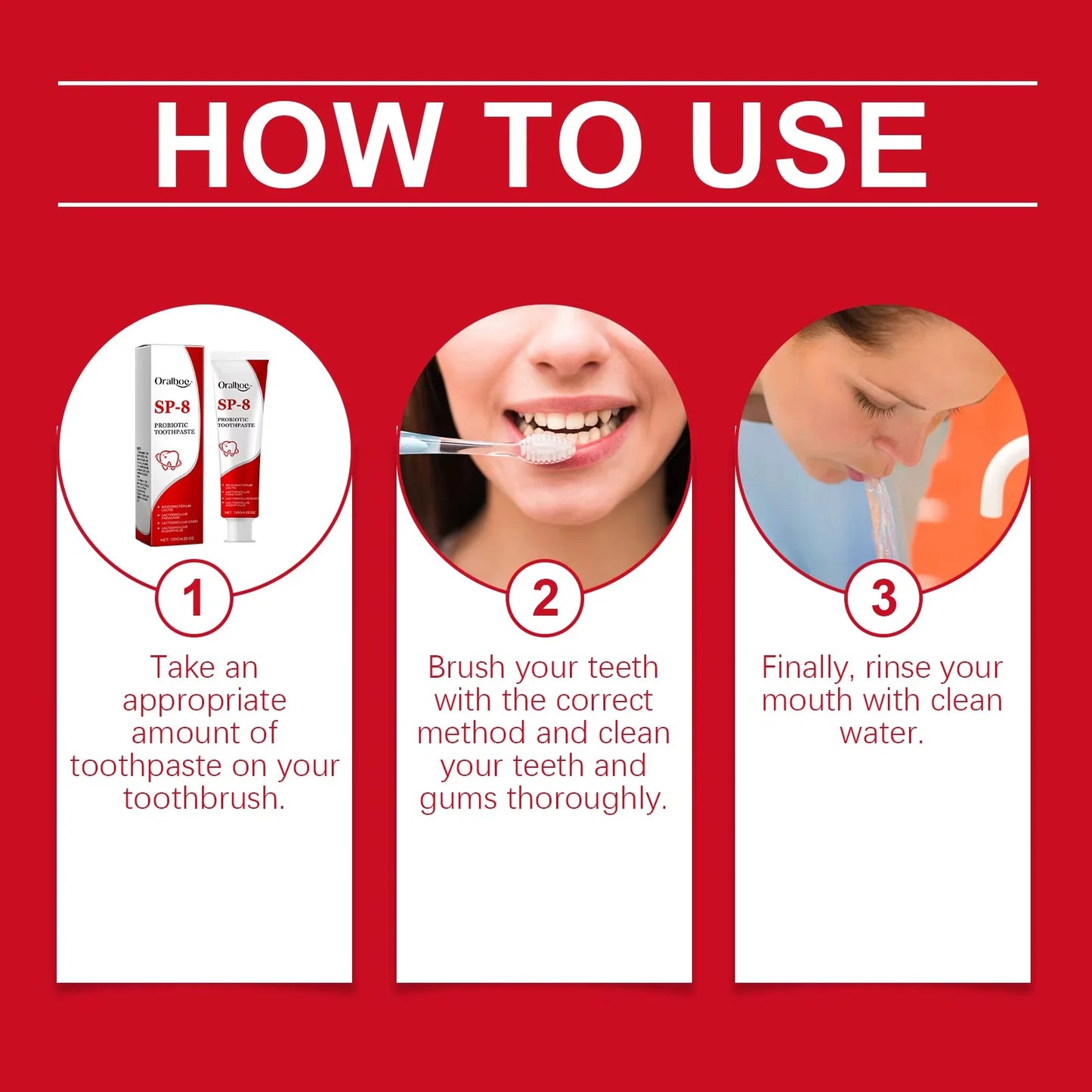 SP-8 Probiotic Whitening Toothpaste – Mint Fresh Breath, Deep Clean, Plaque & Stain Removal for Oral Hygiene
