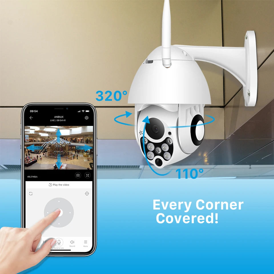 YCC365 Plus 1080P HD Outdoor WiFi PTZ Security Camera – Waterproof CCTV Surveillance with 4X Zoom & Smart Motion Tracking