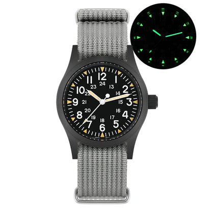 Militado ML05 Vintage Quartz Watch 38mm with VH31 Movement, Domed Sapphire Crystal, AR Coating & Luminous Dial