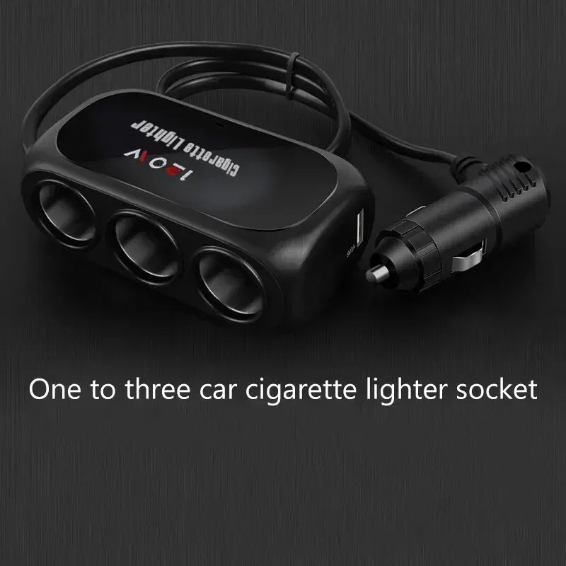 Dual USB Car Charger – Multi-Function Power Adapter Plug for 3 Devices