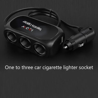 Dual USB Car Charger – Multi-Function Power Adapter Plug for 3 Devices
