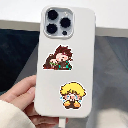 80PCS Demon Slayer Anime Stickers - Cute Nezuko Kamado Cartoon Decals for Phones, Laptops, Luggage, and DIY Crafts
