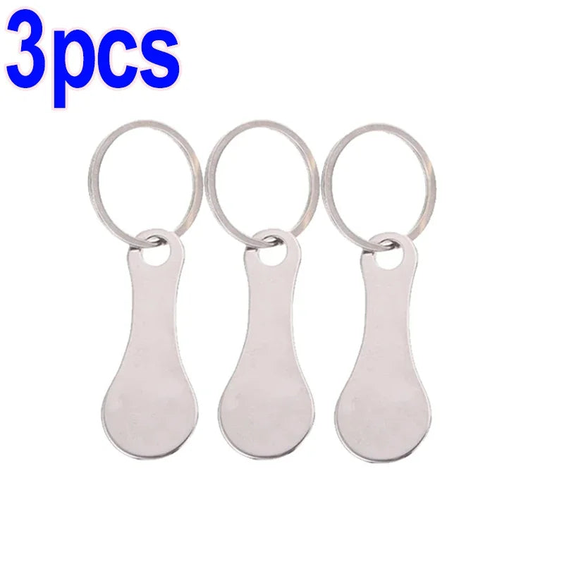 Shopping Cart Token Keychain – Portable Stainless Steel Key Ring for Daily Use Accessories