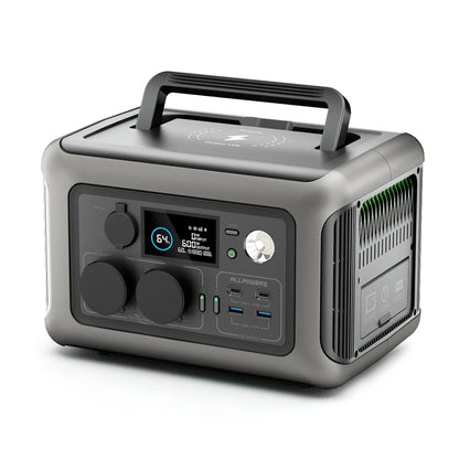 ALLPOWERS Portable Power Station R600 - 299Wh LiFeP04 Battery with 2x 600W AC Outlets for Camping, RV and Home
