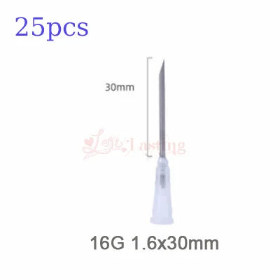 25pcs Disposable Sharp Needles – 18G to 34G Sterile Stainless Steel Tattoo & Hyaluronic Acid Needles