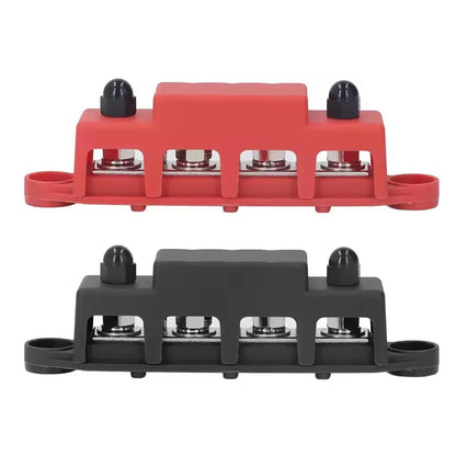 M8 Stud Bus Bar Power Distribution Block - 250A DC 12V/24V Terminal Block with Insulated Cover for RV, Boat and Camper Van