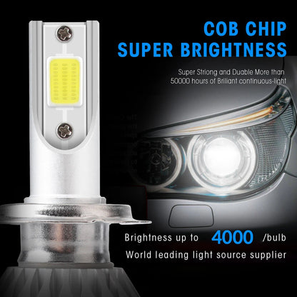 2x H7 LED Car Headlight Bulbs - H1, H3, H4, H8, HB1, HB3, HB4, H11, H13, H27, 9005, 9006, HIR2, 3000K, 6000K, 8000K COB C6 Car Lights